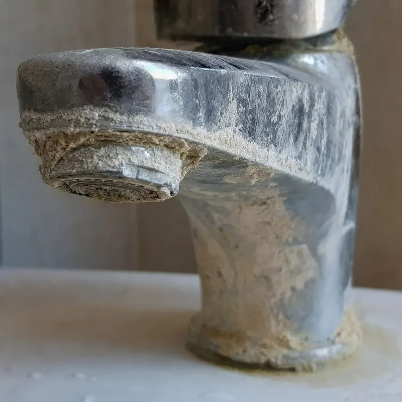 Mitigeur entartré, dépôts de calcaire