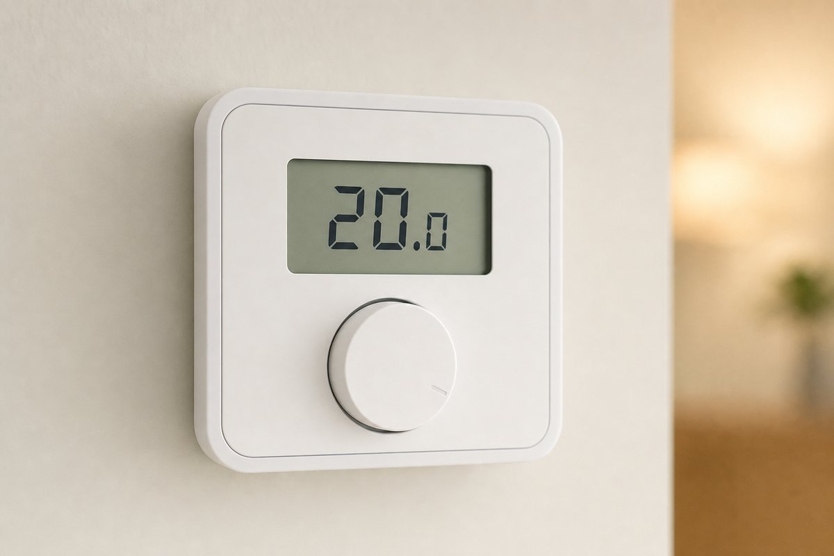 20 °C dans les pièces de vie : le réglage juste — chaque degré au-dessus coûte 6 à 7 % de chauffage.
