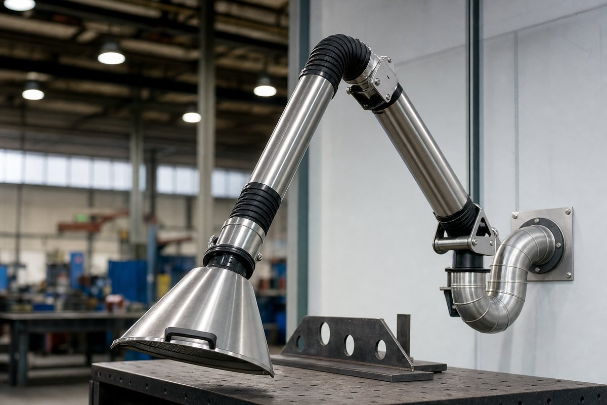 Grille d'extraction basse en paroi d'atelier industriel, captant les vapeurs de solvant au ras du sol