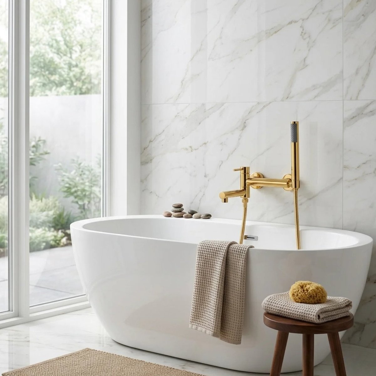 Salle de bains existante avant rénovation complète dans une villa de Châtel-St-Denis, avec baignoire, WC sur coffrage et lavabo à remplacer